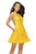 La Femme - 26616 Deep Scoop Back All Over Lace Short Dress in Yellow