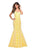 La Femme - 26975 Strapless Floral Jacquard Trumpet Gown In Yellow
