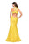 La Femme - 27484 Jewel-Sprinkled Square Neck Trumpet Gown In Yellow