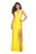 La Femme - 27602 Plunging V-Neck Fitted Jersey Gown In Yellow