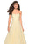 La Femme - 27746 Floral Embroidered Strapless A-Line Gown In Yellow