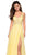 La Femme - 27751 Lace Embroidered V-Neck Gown with Slit