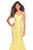 La Femme - 26975 Strapless Floral Jacquard Trumpet Gown In Yellow