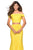 La Femme - 27443 Two-Piece Allover Lace Off Shoulder Mermaid Gown In Yellow