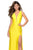 La Femme - 27602 Plunging V-Neck Fitted Jersey Gown In Yellow