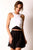 Donna Mizani - Racer Front Crop Top In Black and White