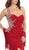 Eureka Fashion - 2501 Beaded Sweetheart Jersey Sheath Dress In Red