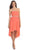Dancing Queen - 8626 Ruched Straight Across A-Line Cocktail Dress In Orange