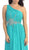 Eureka Fashion - 2525 Floral Jewel-Ornate Pleated Chiffon Gown in Green