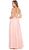 Bateau illusion Chiffon Gown