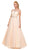 Bateau illusion Chiffon Gown