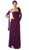 Eureka Fashion - 1701 One Shoulder Rosette Strap Empire Waist Gown in Purple