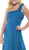 Eureka Fashion - 1701 Rosette Strap One Shoulder Empire Waist Gown