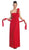Eureka Fashion - 1701 One Shoulder Rosette Strap Empire Waist Gown in Red