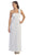 Eureka Fashion - 1701 One Shoulder Rosette Strap Empire Waist Gown in White