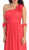 Eureka Fashion - 2005 Ruffled Shoulder Accent Asymmetrical A-Line Gown In Pink