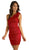 Eureka Fashion - 1893 One Shoulder Rosette Strap Fitted Cocktail Dress In Red