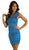 Eureka Fashion - 1893 One Shoulder Rosette Strap Fitted Cocktail Dress In Blue