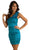 Eureka Fashion - 1893 One Shoulder Rosette Strap Fitted Cocktail Dress In Blue