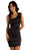 Eureka Fashion - 1893 One Shoulder Rosette Strap Fitted Cocktail Dress In Black