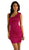 Eureka Fashion - 1893 One Shoulder Rosette Strap Fitted Cocktail Dress In Pink