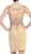 Eureka Fashion - 6002 Illusion Bateau Metallic Embroidered Dress In Neutral