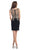 Eureka Fashion - 6002 Illusion Bateau Metallic Embroidered Dress In Neutral