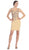 Eureka Fashion - 6002 Illusion Bateau Metallic Embroidered Dress In Neutral