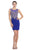 Eureka Fashion - 6002 Illusion Bateau Metallic Embroidered Dress In Blue