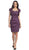 Eureka Fashion - 1818 Taffeta Sheath Cocktail Dress with Bolero In Purple