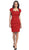 Eureka Fashion - 1818 Taffeta Sheath Cocktail Dress with Bolero In Red