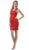 Eureka Fashion - 1818 Taffeta Sheath Cocktail Dress with Bolero In Red