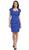 Eureka Fashion - 1818 Taffeta Sheath Cocktail Dress with Bolero In Blue