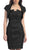 Eureka Fashion - 1818 Taffeta Sheath Cocktail Dress with Bolero In Black