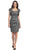 Eureka Fashion - 1818 Taffeta Sheath Cocktail Dress with Bolero In Gray