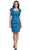 Eureka Fashion - 1818 Taffeta Sheath Cocktail Dress with Bolero In Blue