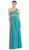 Eureka Fashion - 2426 Asymmetrical Bead-Banded Chiffon A-Line Gown In Green