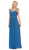 Eureka Fashion - 2027 Pearl Embroidered Neckline Chiffon A-Line Gown