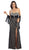 Eureka Fashion - 2601 Two Tone Lace Sweetheart Sheath Dress With Shawl In Black and Gold