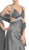 Eureka Fashion - 2120 Jeweled Ruche-Ornate Cutout Long Gown In Gray