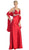 Eureka Fashion - 2120 Jeweled Ruche-Ornate Cutout Long Gown In Red