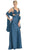 Eureka Fashion - 2120 Jeweled Ruche-Ornate Cutout Long Gown In Green