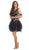 Eureka Fashion - 3911 Lace Embroidered Mesh A-line Dress In Blue