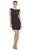 Eureka Fashion - 2052 Cap Sleeve Sequined Lace Short Dress In Black and Gold