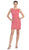 Eureka Fashion - 2052 Cap Sleeve Sequined Lace Short Dress In Pink and Gold