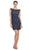 Eureka Fashion - 2052 Cap Sleeve Sequined Lace Short Dress In Blue and Gold