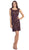 Eureka Fashion - 2052 Cap Sleeve Sequined Lace Short Dress In Purple and Gold