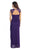Eureka Fashion - 1927 Lace Cap Sleeve Draped Chiffon Gown In Purple