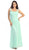 Eureka Fashion - 1927 Lace Cap Sleeve Draped Chiffon Gown In Green