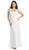 Eureka Fashion - 1927 Lace Cap Sleeve Draped Chiffon Gown In White